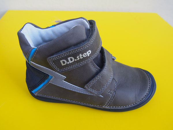 Detské kožené topánky D.D.Step A063 - 144A  dark grey BAREFOOT