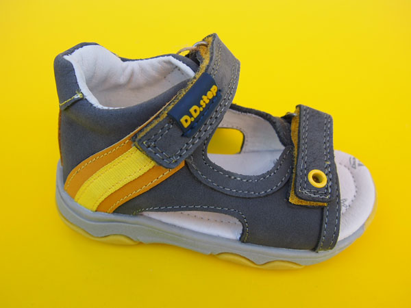 Detské kožené sandálky D.D.Step G064 - 338B dark grey