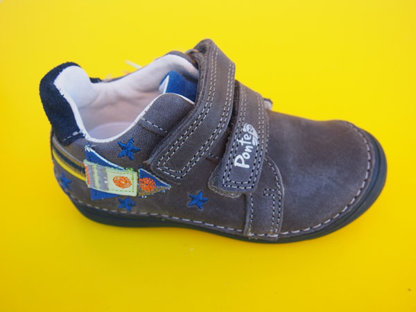 Detské kožené topánky Ponté DA03-3-966A dark grey