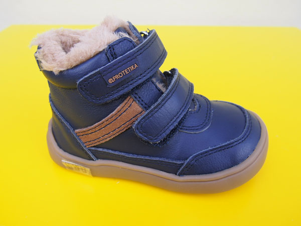 Detské kožené zimné topánky Protetika - Targo navy BAREFOOT