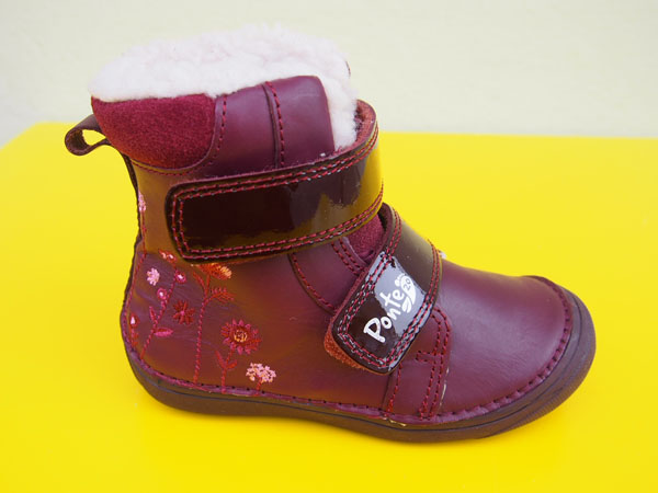 Detské kožené zimné topánky Ponté DA07-3-261 raspberry