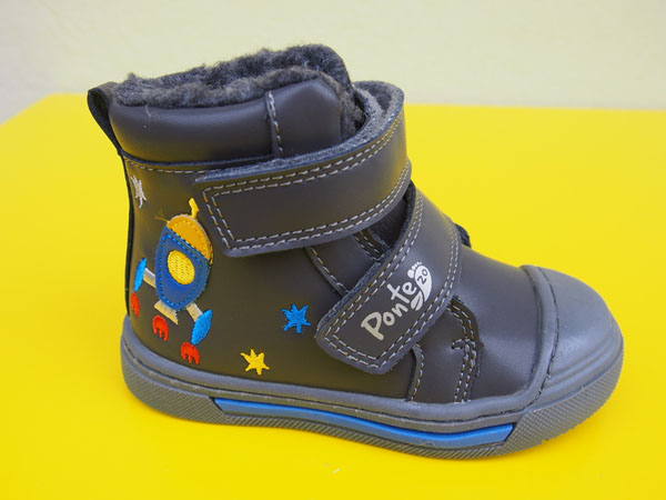 Detské kožené zimné topánky Ponté DA07-3-832 dark grey 