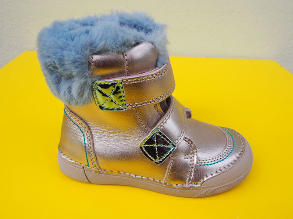 Detské zimné kožené topánky D.D.Step W068 - 394C cream