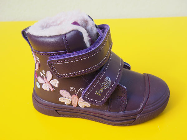 Detské kožené zimné topánky Ponté DA07-3-664 violet