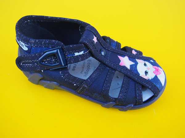 Detské papučky Renbut - modré s mačiatkom ORTO