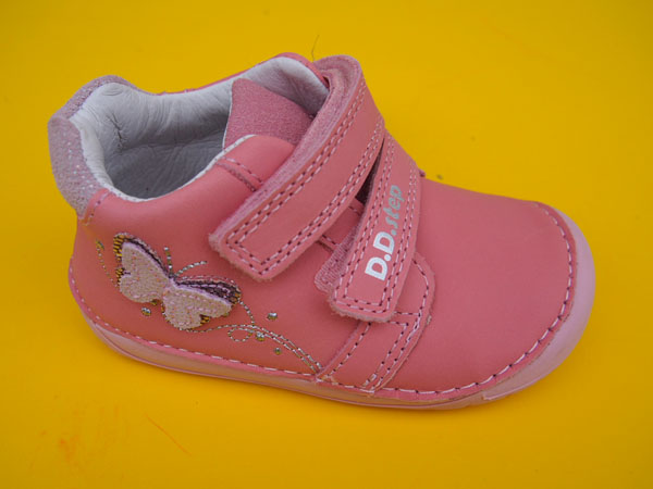 Detské kožené topánky D.D.Step S070 - 41929A pink BAREFOOT