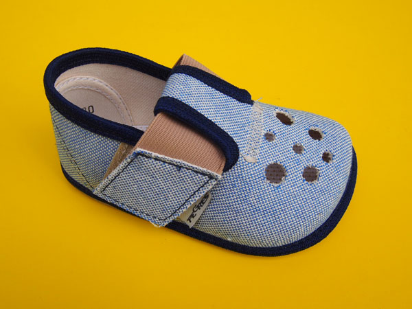 Detské barefoot papučky Pegres - modré BAREFOOT