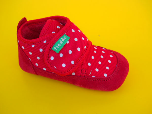 Detské látkové barefoot papučky Froddo Prewalkers G1170001 red BAREFOOT