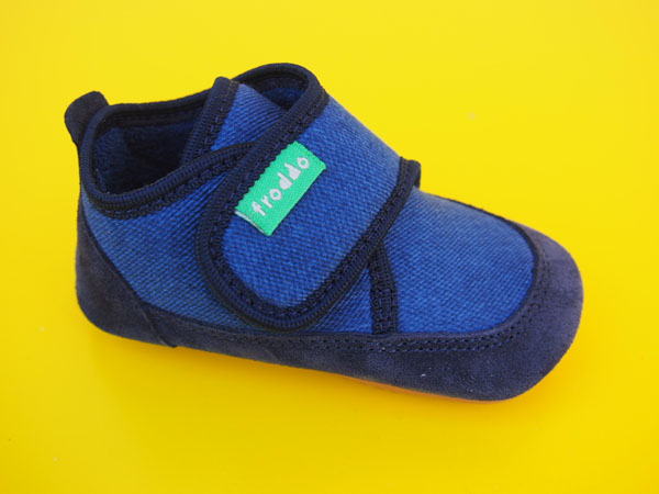 Detské látkové papučky Froddo Prewalkers G1170001-1 dark blue BAREFOOT