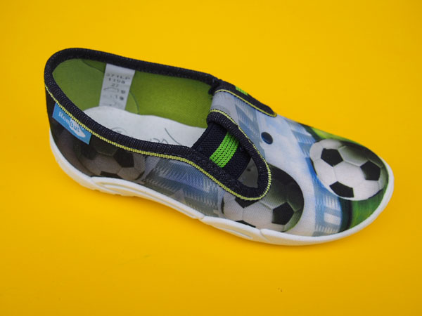 Detské papučky Renbut - zelene futbal ORTO