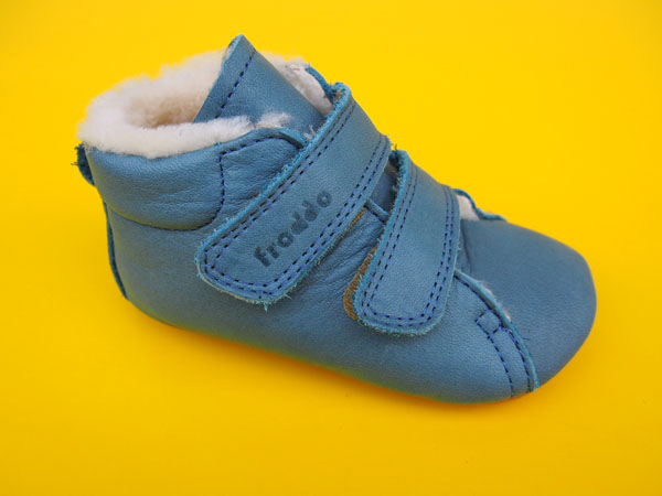 Detské kožené zimné topánočky Froddo Prewalkers G1130013-11 denim BAREFOOT
