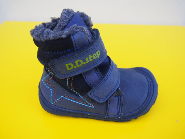 Detské kožené zimné topánky D.D.Step W073 - 688A royal blue BAREFOOT