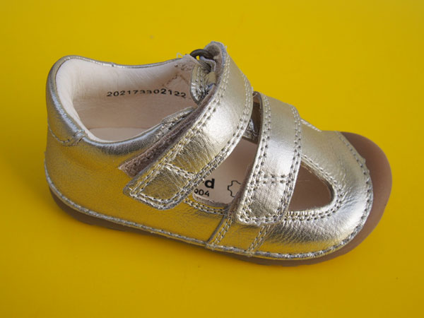 Detské kožené barefoot sandálky Bundgaard BG202173 Champagne BAREFOOT