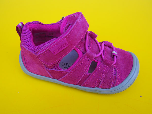 Detské kožené sandálky Protetika - Kendy fuxia BAREFOOT
