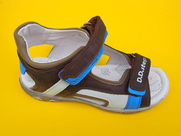 Detské kožené sandálky D.D.Step AC290 - 552 khaki 