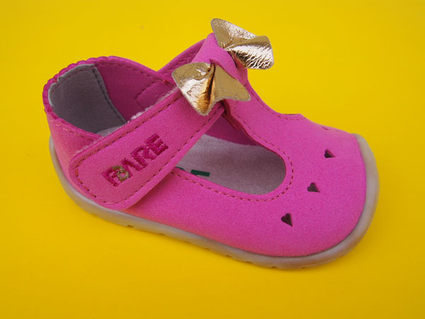 Detské sandálky Fare Bare 5062451 ružové so srdiečkami BAREFOOT