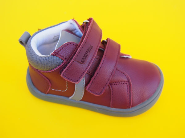 Detské kožené topánky Protetika - Darta bordo BAREFOOT