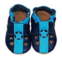 Detské kožené capačky Fiorino ekoTuptusie - Modré sandálky