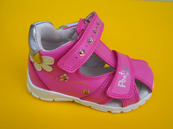 Detské kožené sandálky Ponté DA05 - 1 - 652 pink