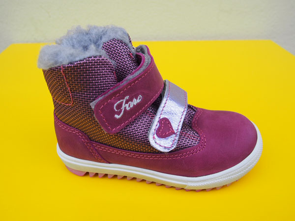 Detské kožené zimné topánky Fare - ružové s MEMBRÁNOU