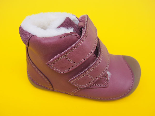 Detské kožené zimné barefoot topánky Bundgaard BG303201DG Dark Rose BAREFOOT