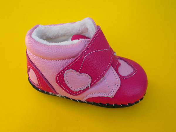Detské kožené zimné barefoot topánky Freycoo - ružové BAREFOOT