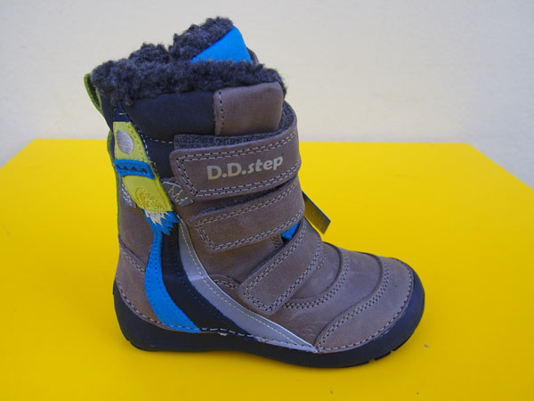 Detské kožené zimné topánky D.D.Step W023 - 561B dark grey