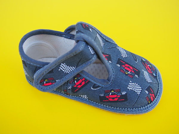Detské barefoot papučky Beda - šedé formula BAREFOOT