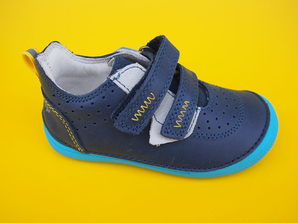 Detské kožené barefoot topánky D.D.Step S063 - 536 royal blue BAREFOOT