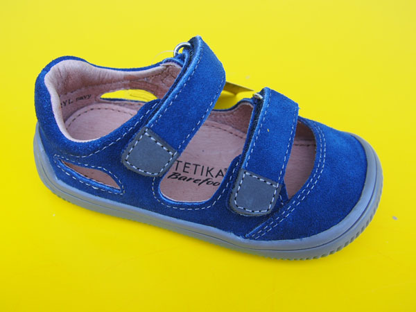 Detské kožené sandálky Protetika - Meryl navy BAREFOOT