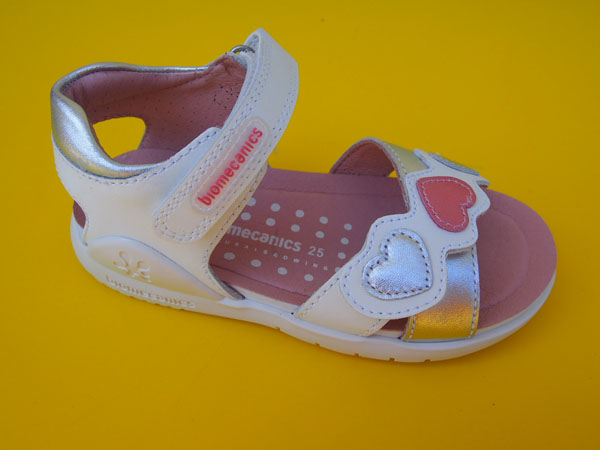 Detské kožené sandálky Biomecanics 222210-B blanco 
