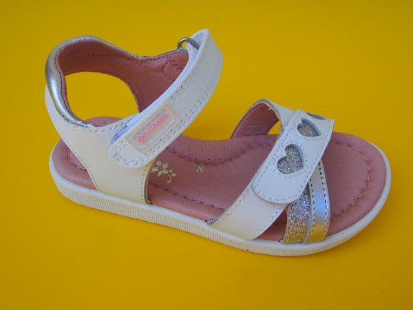 Detské kožené sandále Garvalin 222410-B blanco