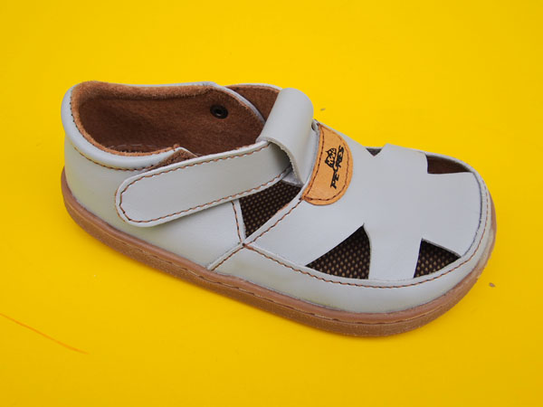 Detské kožené sandálky Pegres BF50 šedé BAREFOOT