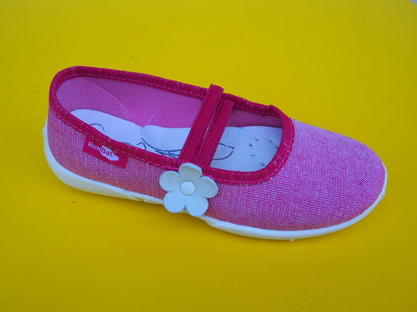 Detské papučky Renbut - ružové s bielym kvietkom ORTO