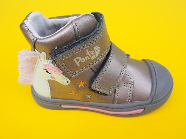 Detské kožené topánky Ponté DA03-1-990 grey