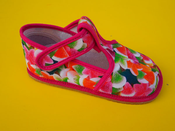 Detské barefoot papučky Beda - farebné bonbóny BAREFOOT SLIM