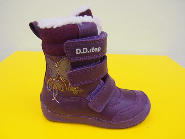 Detské kožené zimné topánky D.D.Step W023 - 17 violet