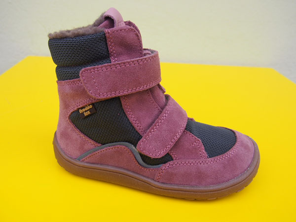 Detské kožené zimné topánky Froddo G3160189-7 grey/pink BAREFOOT s MEMBRÁNOU