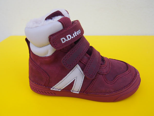 Detské kožené zimné topánky D.D.Step 040 - 893E raspberry