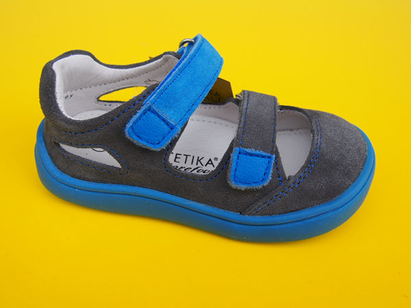 Detské kožené sandálky Protetika - Tery grey BAREFOOT
