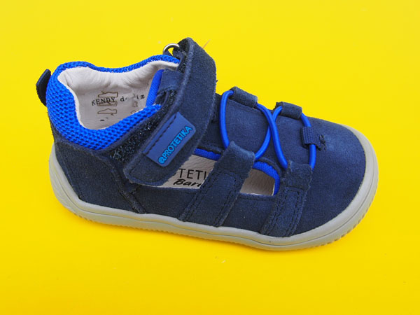 Detské kožené sandále Protetika - Kendy denim BAREFOOT