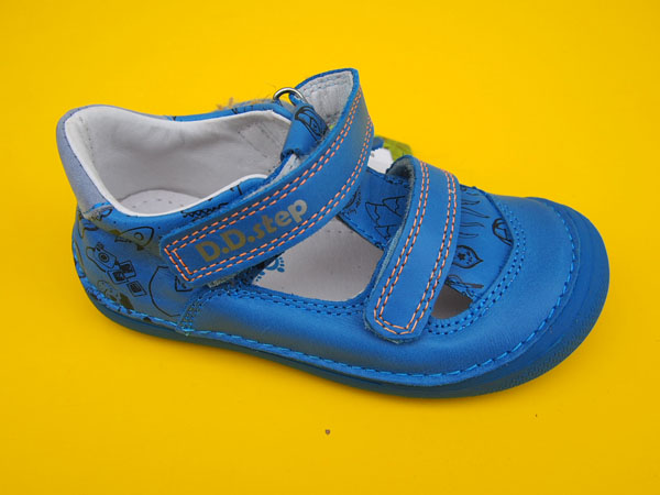 Detské kožené sandále D.D.Step H063 - 314A bermuda blue BAREFOOT