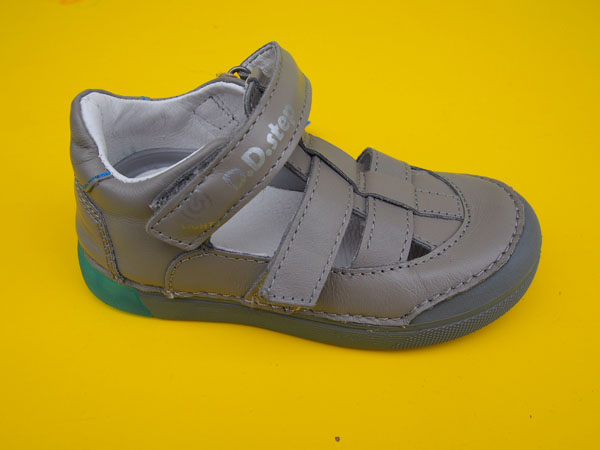 Detské kožené sandálky D.D.Step H068 - 377A light grey SVIETI PODRÁŽKA 