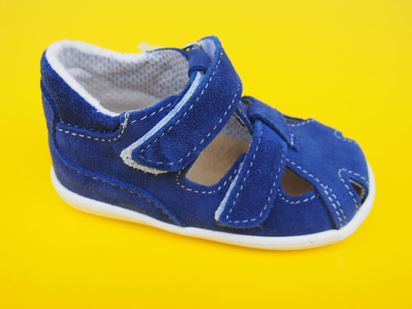 Detské kožené sandálky Jonap - 041s modré BAREFOOT