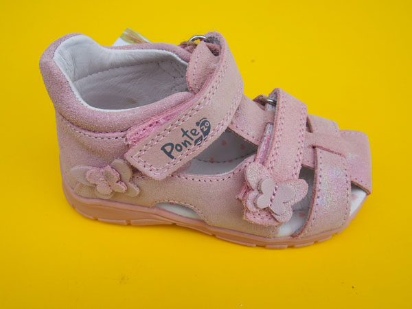 Detské kožené sandálky Ponté DA05-1-386 pink