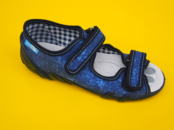 Detské papučky Renbut - modré mazané ORTO