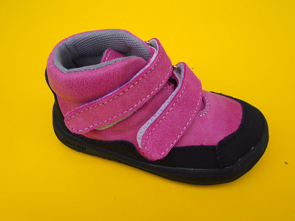 Detské kožené topánky Jonap - Bella ružová BAREFOOT