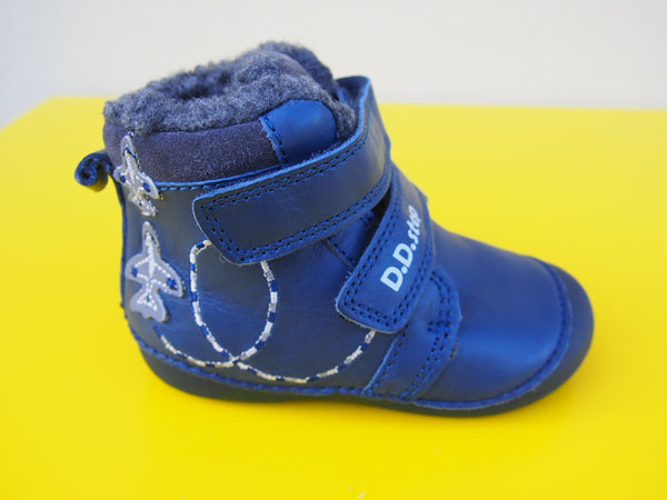 Detské kožené zimné topánky D.D.Step W015 - 376A bermuda blue