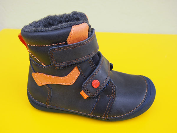 Detské kožené zimné topánky D.D.Step W063 - 374 royal blue BAREFOOT