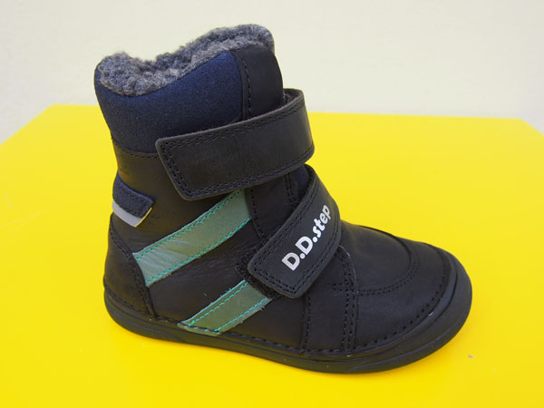 Detské kožené zimné topánky D.D.Step W078 - 382 black 